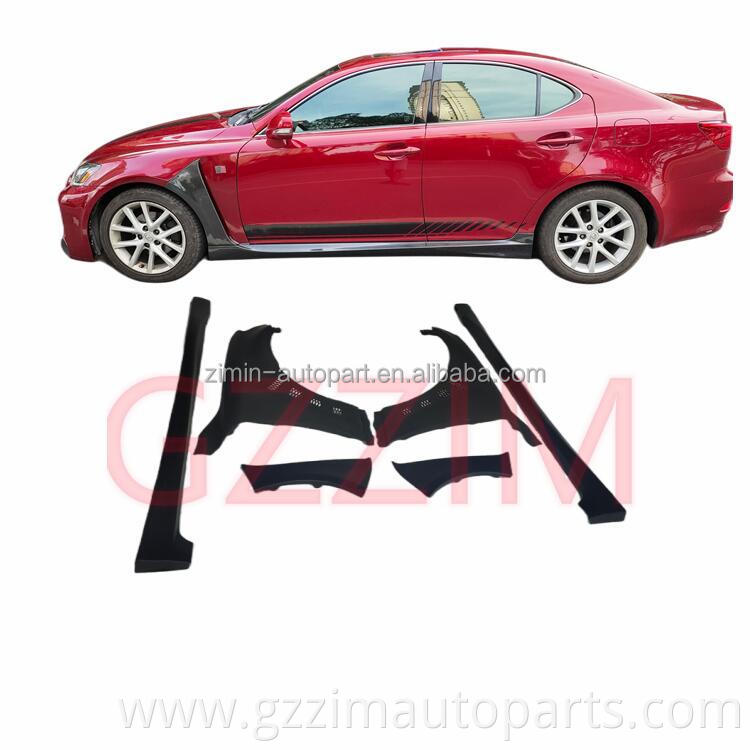 PP Plastic Front & Rear Bumper Side Skirt Fender Body Kits Upgrade Parts For Lex*s IS 2006-2012 upgrade to GSF